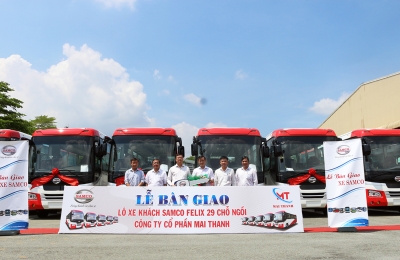 BÀN GIAO LÔ XE KHÁCH SAMCO FELIX 29 CHỖ NGỒI CHO CÔNG TY CỔ PHẦN MAI THANH