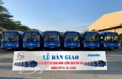 Samco bàn giao lô xe buýt xanh Samco City Hi-Class H.76 CNG cho công ty Cổ phần Xe khách Sài Gòn