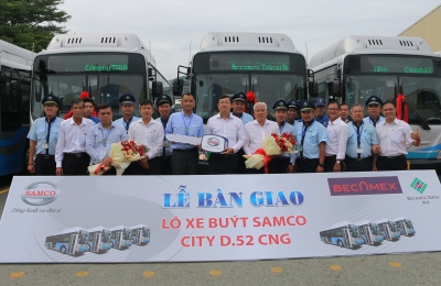 SAMCO BÀN GIAO LÔ XE BUÝT SAMCO CITY D.52 CNG  CÔNG TY TNHH XE BUÝT BECAMEX TOKYU