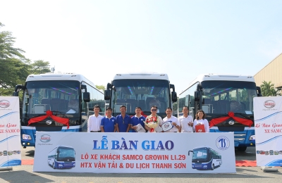 Samco bàn giao lô xe khách Samco Growin 34 chỗ ngồi Thế hệ mới cho HTX Vận tải & Du Lịch Thanh Sơn