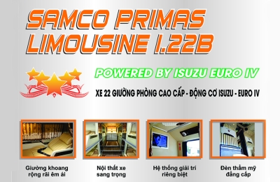 BÀN GIAO 2 XE KHÁCH SAMCO PRIMAS LIMOUSINE 22 GIƯỜNG VIP - CTY KUMHO SAMCO