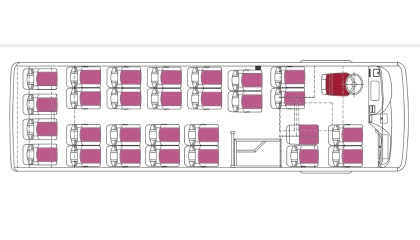 Bố trí ghế 29 chỗ